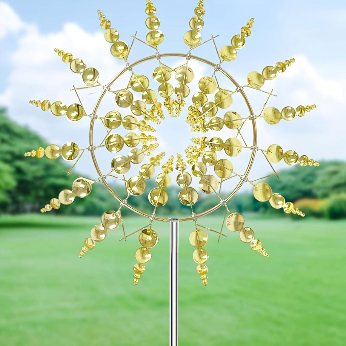 3D Metal Wind Chime with Dual Rotation Blades | Unique Kinetic Sculpture for Stunning Outdoor Decor