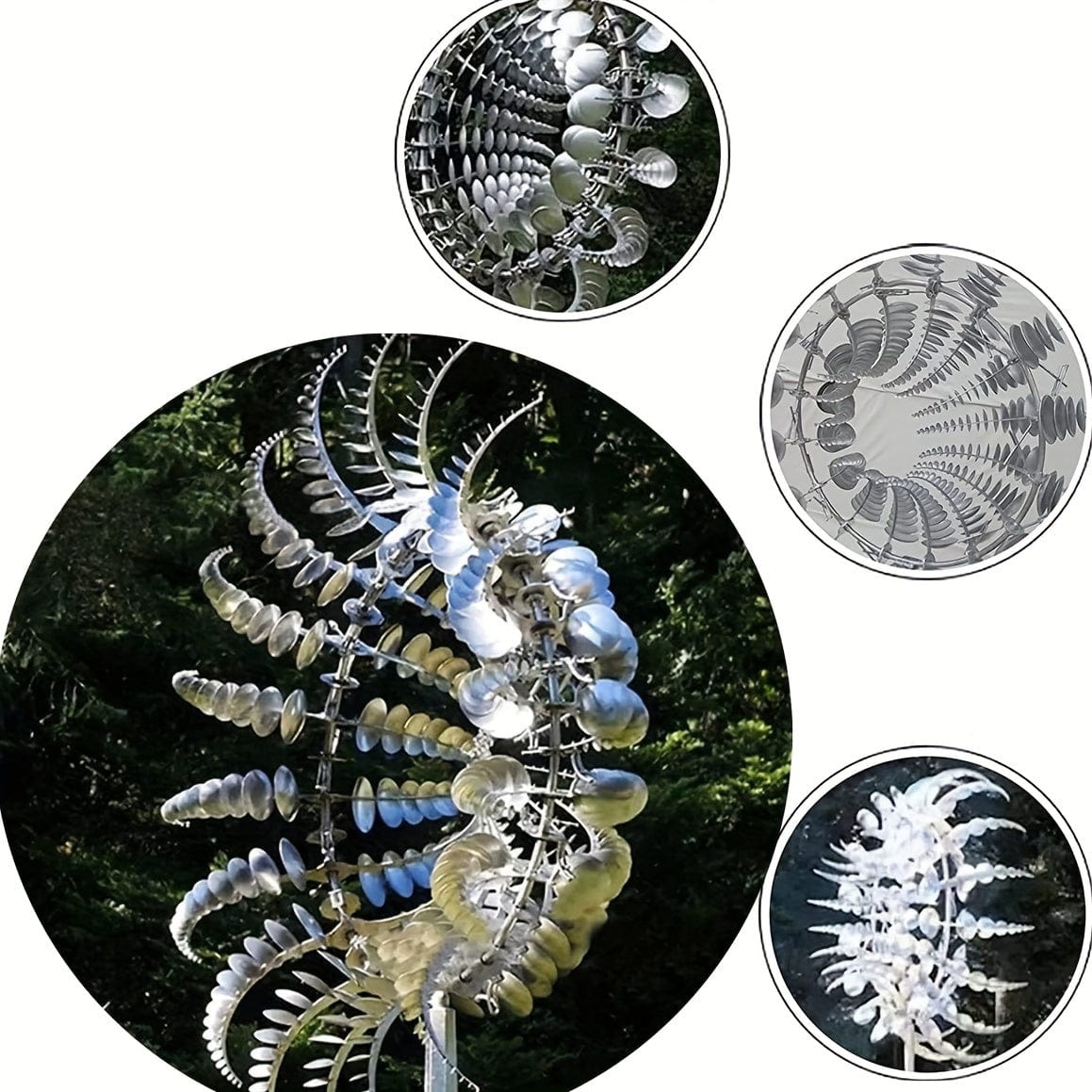 3D Metal Wind Chime with Dual Rotation Blades | Unique Kinetic Sculpture for Stunning Outdoor Decor