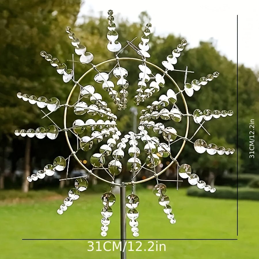 3D Metal Wind Chime with Dual Rotation Blades | Unique Kinetic Sculpture for Stunning Outdoor Decor