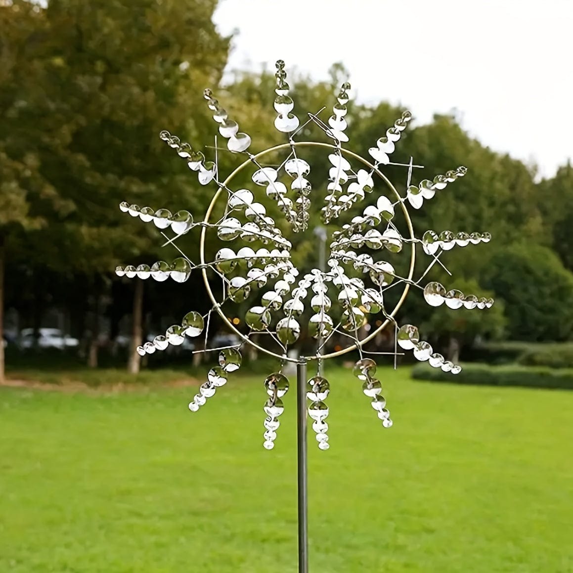 3D Metal Wind Chime with Dual Rotation Blades | Unique Kinetic Sculpture for Stunning Outdoor Decor