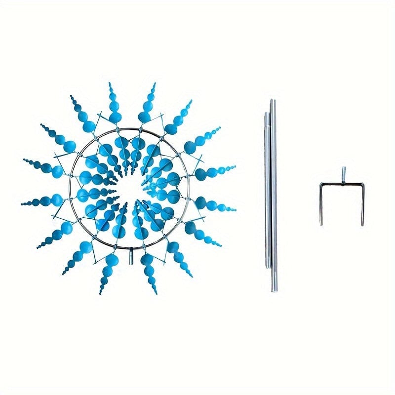 3D Metal Wind Chime with Dual Rotation Blades | Unique Kinetic Sculpture for Stunning Outdoor Decor
