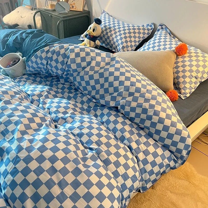 Abstract Chessboard | Bedding Set with Minimalistic Design | Soft Polyester Duvet Covers for Stylish Comfort