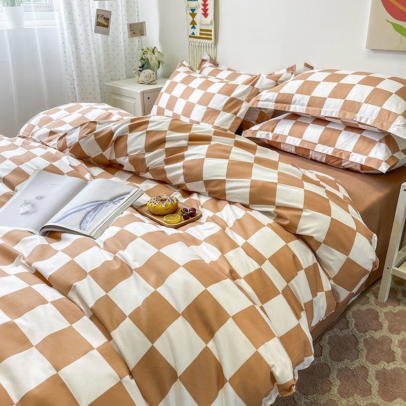 Abstract Chessboard | Bedding Set with Minimalistic Design | Soft Polyester Duvet Covers for Stylish Comfort