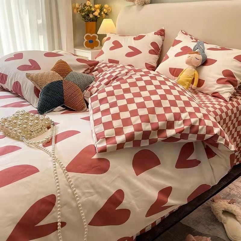Abstract Chessboard | Bedding Set with Minimalistic Design | Soft Polyester Duvet Covers for Stylish Comfort