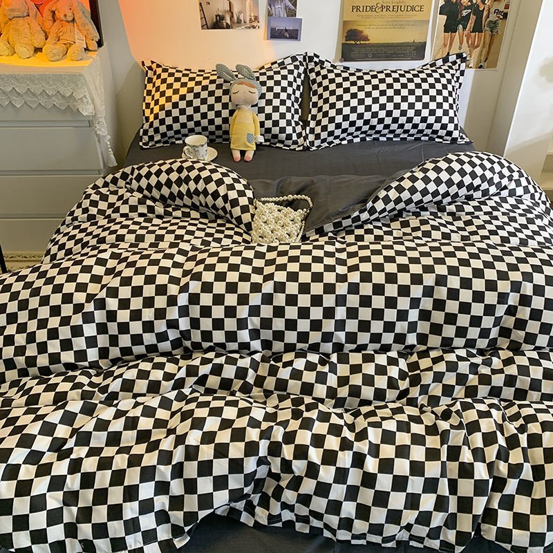 Abstract Chessboard | Bedding Set with Minimalistic Design | Soft Polyester Duvet Covers for Stylish Comfort