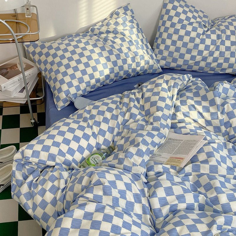 Abstract Chessboard | Bedding Set with Minimalistic Design | Soft Polyester Duvet Covers for Stylish Comfort