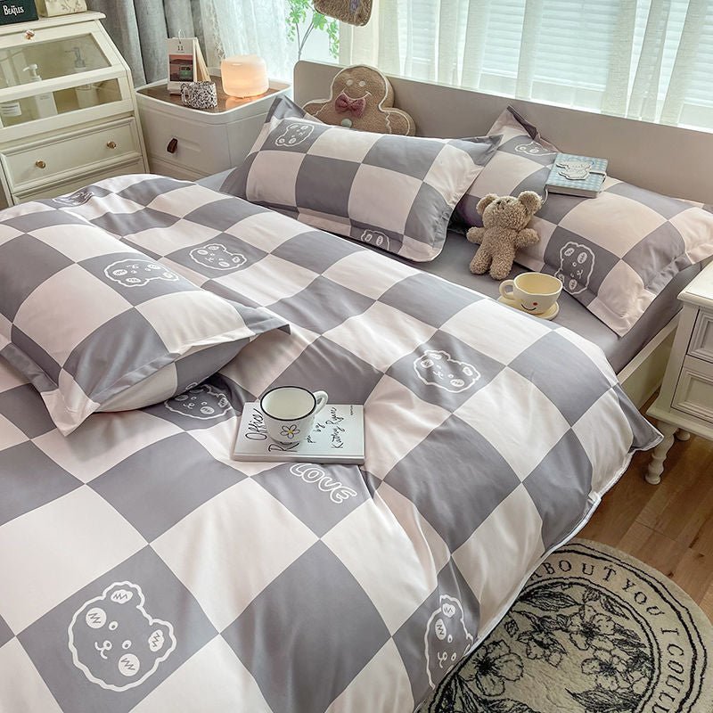 Abstract Chessboard | Bedding Set with Minimalistic Design | Soft Polyester Duvet Covers for Stylish Comfort