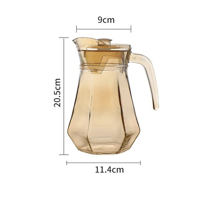 Amber Hexagonal Glass Cups | Elegant Design with Unique Shape | Perfect for Juices and Beverages