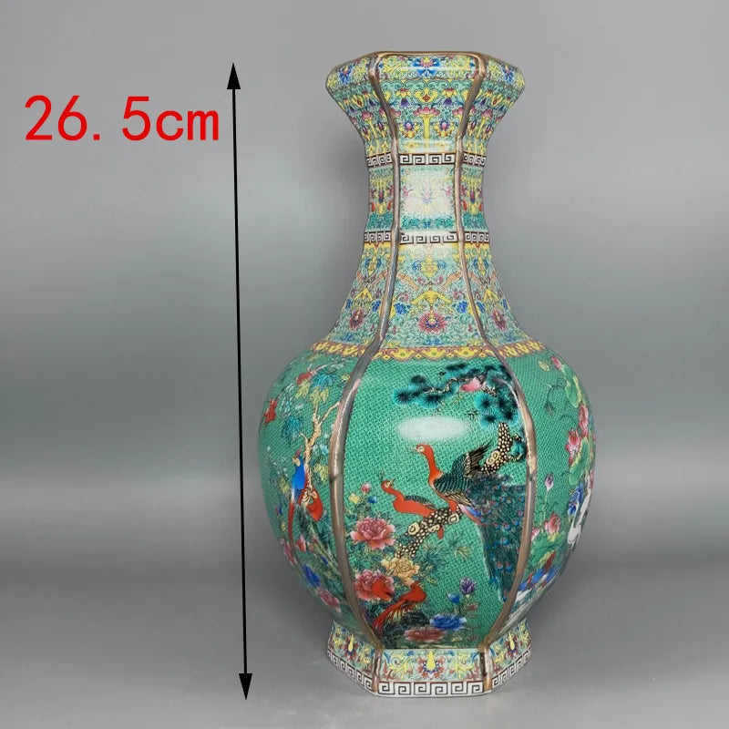 Antique Royal | Ceramic Flower Vase with Floral Design | Elegant Home Decor for Timeless Charm