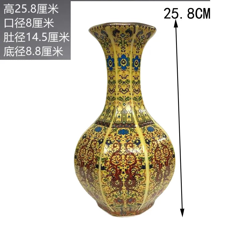 Antique Royal | Ceramic Flower Vase with Floral Design | Elegant Home Decor for Timeless Charm