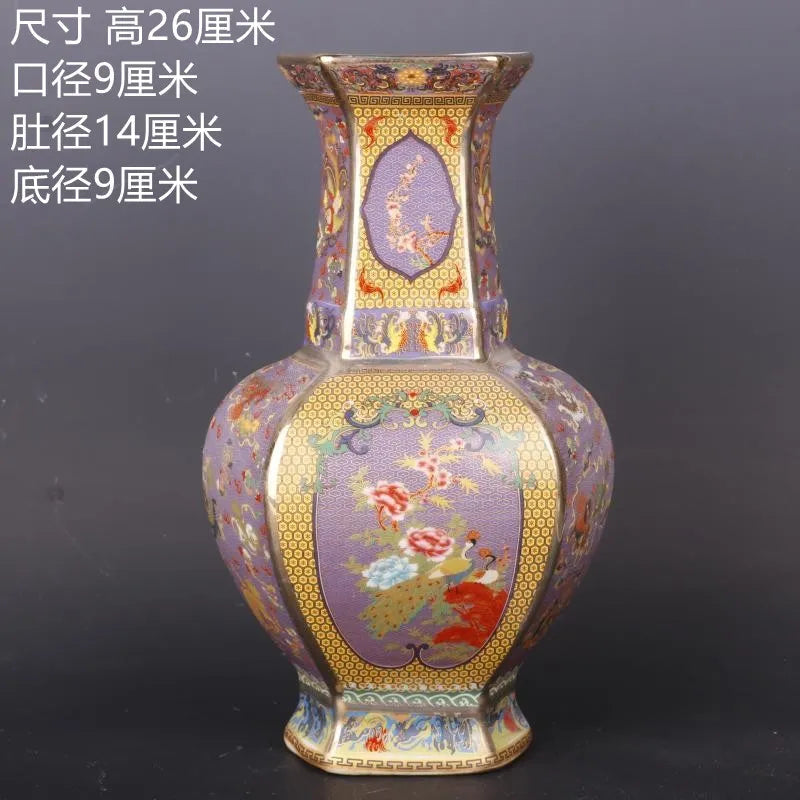 Antique Royal | Ceramic Flower Vase with Floral Design | Elegant Home Decor for Timeless Charm