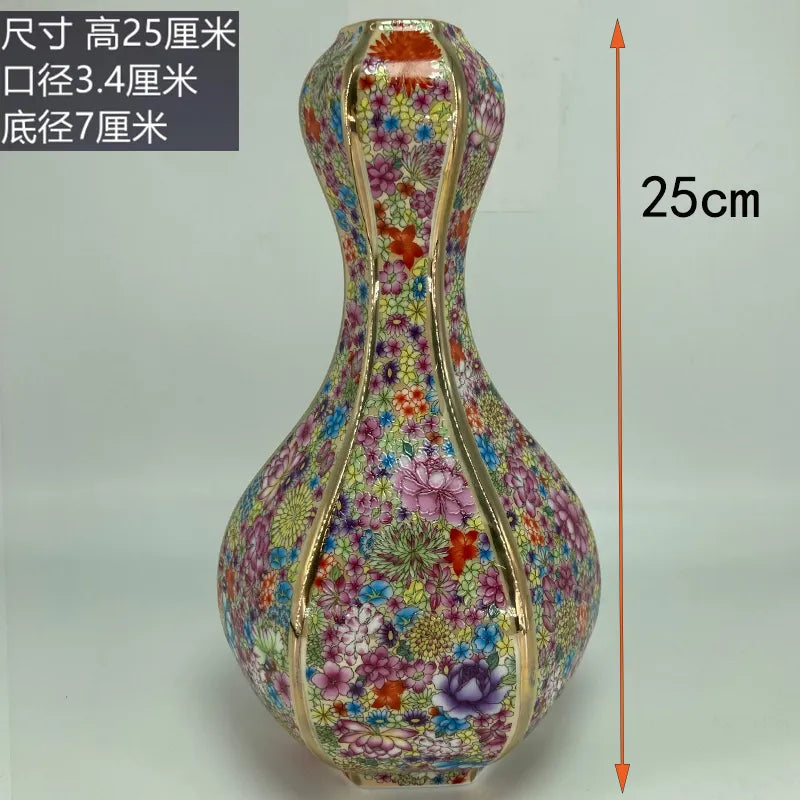 Antique Royal | Ceramic Flower Vase with Floral Design | Elegant Home Decor for Timeless Charm