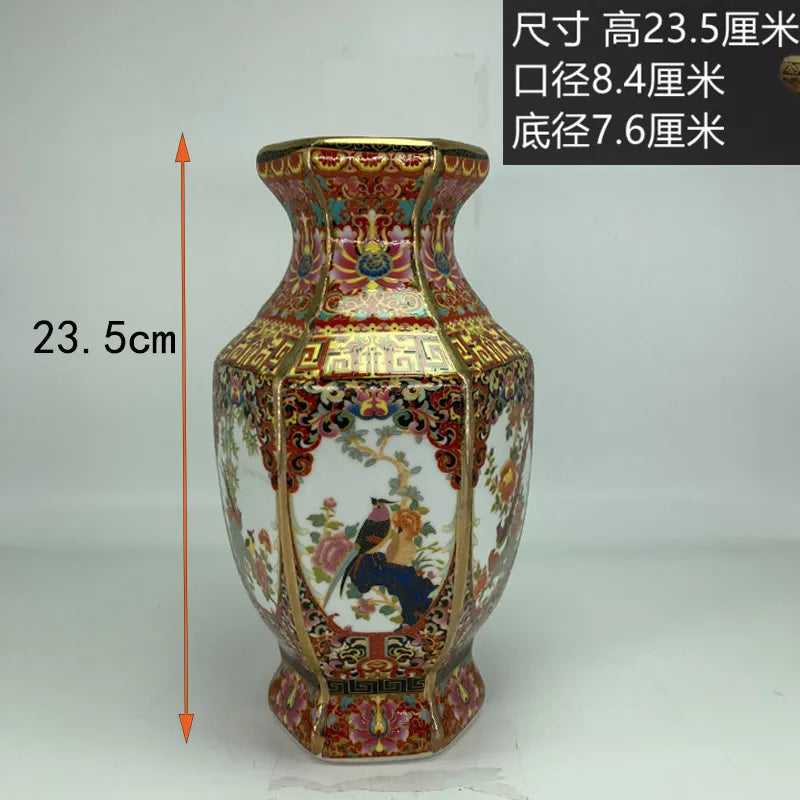 Antique Royal | Ceramic Flower Vase with Floral Design | Elegant Home Decor for Timeless Charm