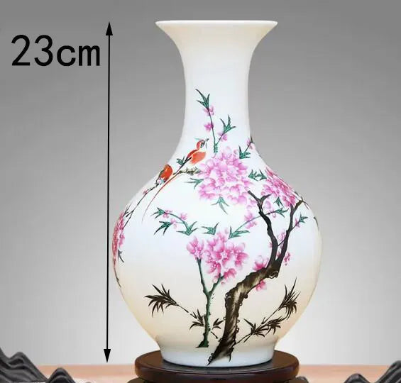 Antique Royal | Ceramic Flower Vase with Floral Design | Elegant Home Decor for Timeless Charm