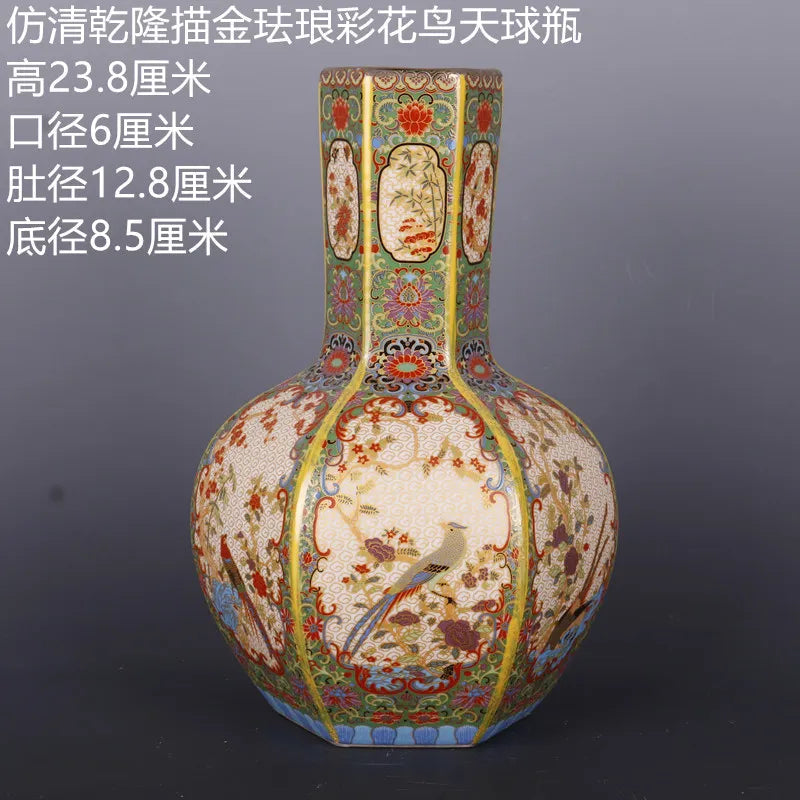 Antique Royal | Ceramic Flower Vase with Floral Design | Elegant Home Decor for Timeless Charm
