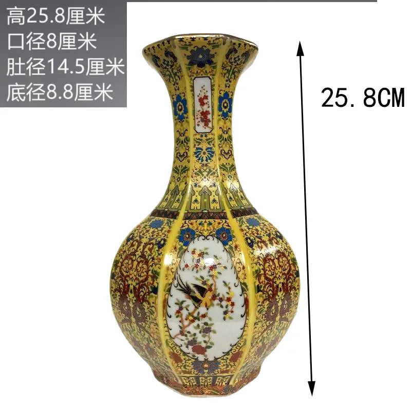 Antique Royal | Ceramic Flower Vase with Floral Design | Elegant Home Decor for Timeless Charm