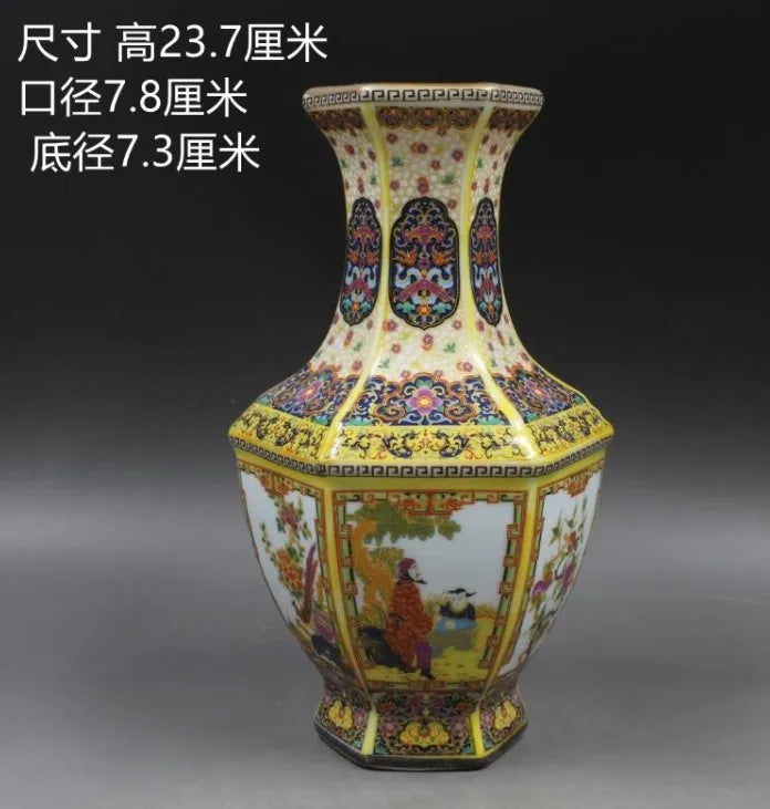 Antique Royal | Ceramic Flower Vase with Floral Design | Elegant Home Decor for Timeless Charm