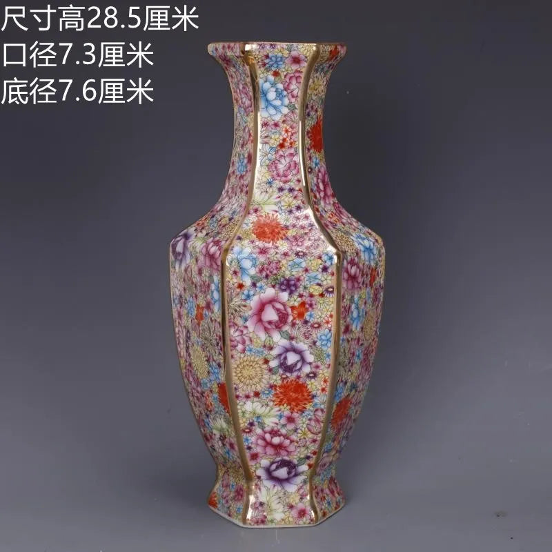 Antique Royal | Ceramic Flower Vase with Floral Design | Elegant Home Decor for Timeless Charm