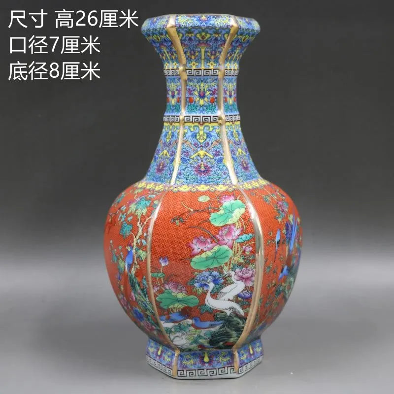 Antique Royal | Ceramic Flower Vase with Floral Design | Elegant Home Decor for Timeless Charm