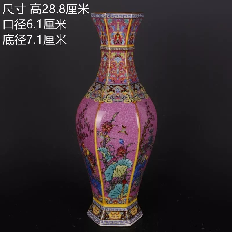Antique Royal | Ceramic Flower Vase with Floral Design | Elegant Home Decor for Timeless Charm
