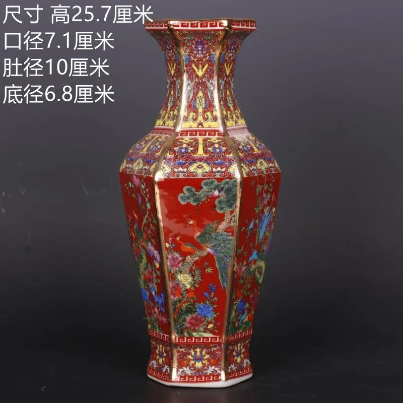 Antique Royal | Ceramic Flower Vase with Floral Design | Elegant Home Decor for Timeless Charm