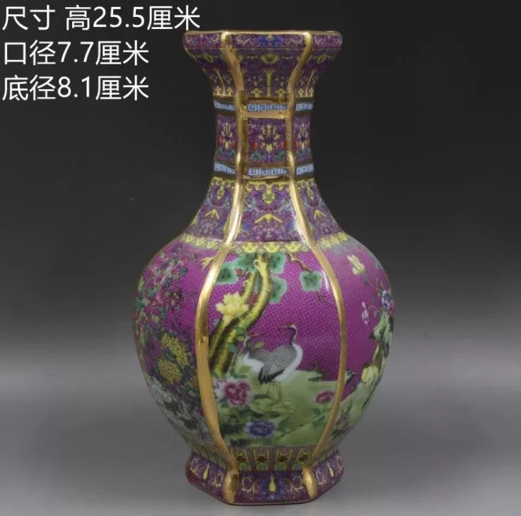 Antique Royal | Ceramic Flower Vase with Floral Design | Elegant Home Decor for Timeless Charm
