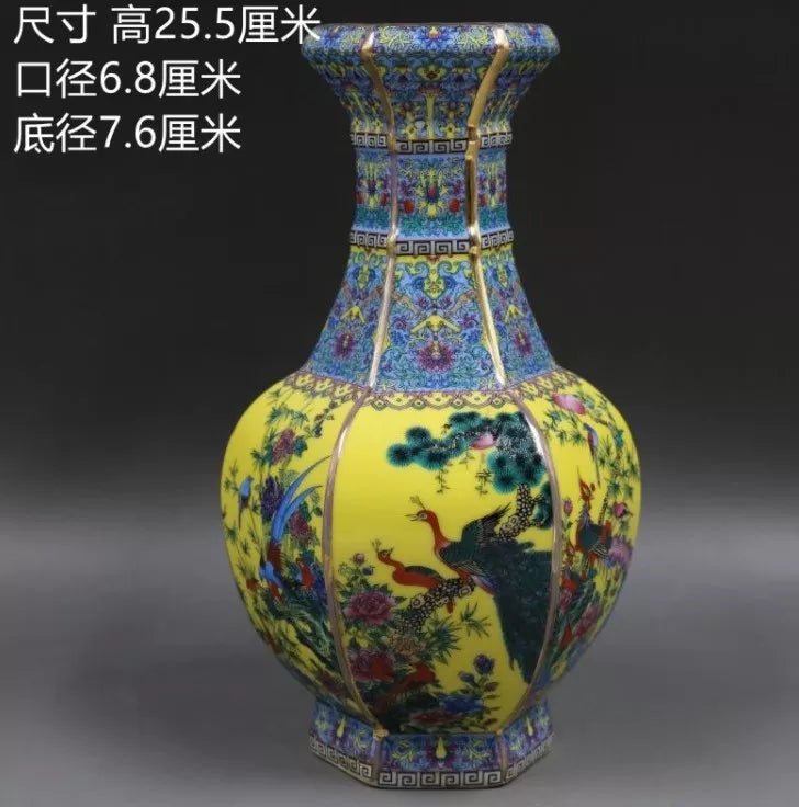 Antique Royal | Ceramic Flower Vase with Floral Design | Elegant Home Decor for Timeless Charm