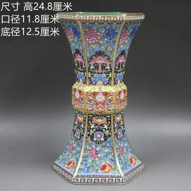 Antique Royal | Ceramic Flower Vase with Floral Design | Elegant Home Decor for Timeless Charm