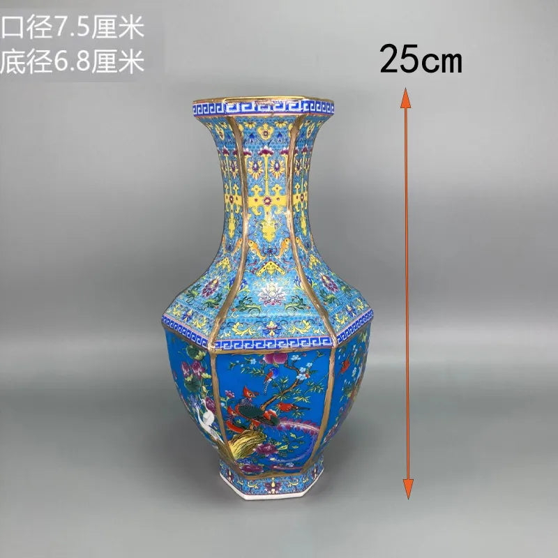 Antique Royal | Ceramic Flower Vase with Floral Design | Elegant Home Decor for Timeless Charm
