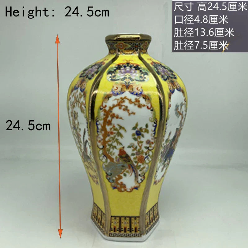 Antique Royal | Ceramic Flower Vase with Floral Design | Elegant Home Decor for Timeless Charm