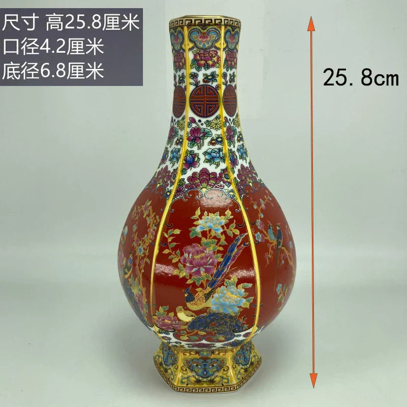 Antique Royal | Ceramic Flower Vase with Floral Design | Elegant Home Decor for Timeless Charm