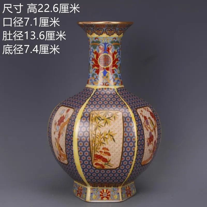 Antique Royal | Ceramic Flower Vase with Floral Design | Elegant Home Decor for Timeless Charm