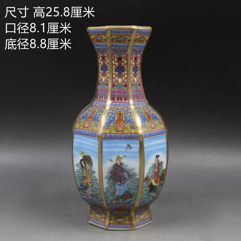 Antique Royal | Ceramic Flower Vase with Floral Design | Elegant Home Decor for Timeless Charm