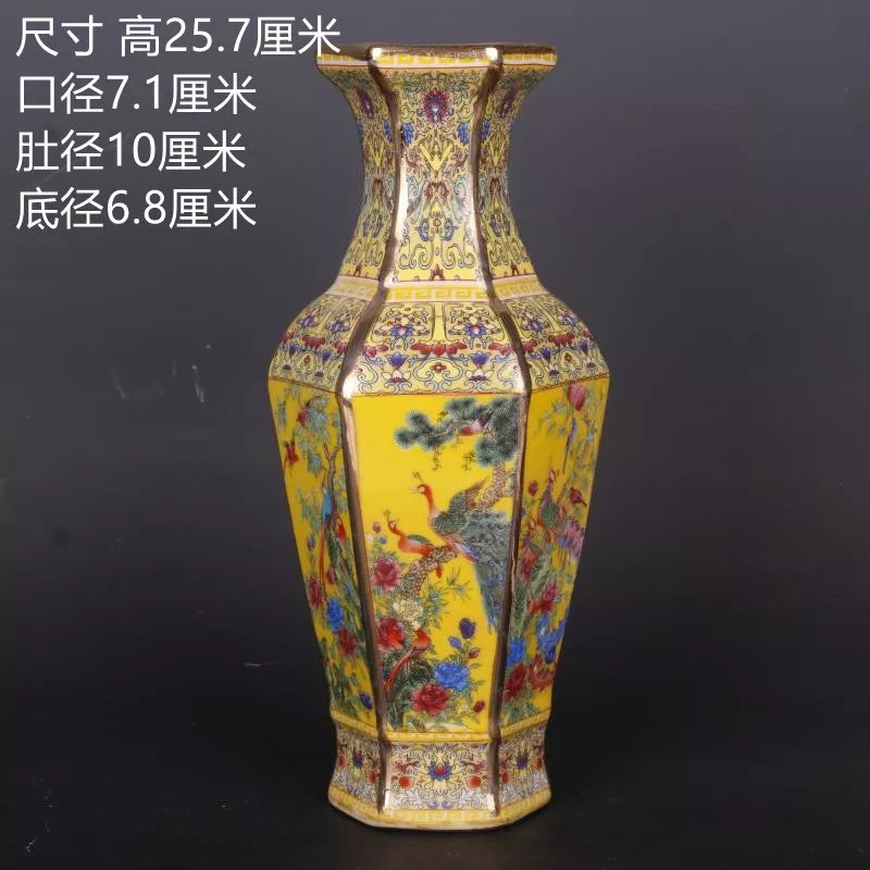 Antique Royal | Ceramic Flower Vase with Floral Design | Elegant Home Decor for Timeless Charm