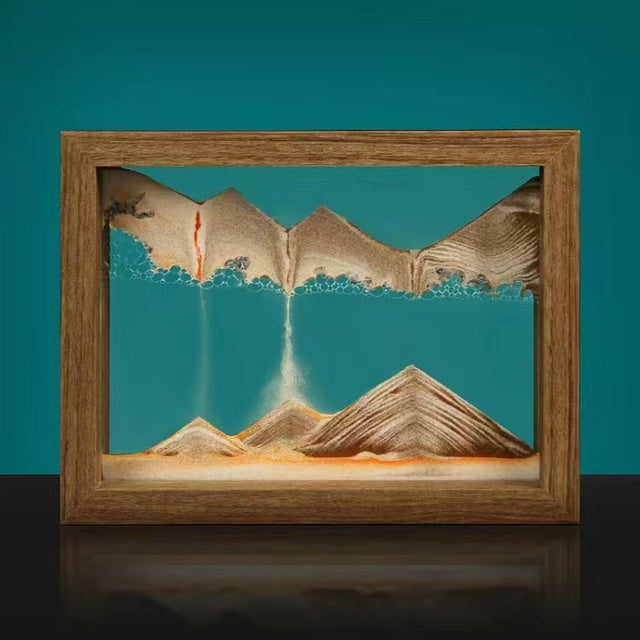 Artisan Crafted | 3D Rotating Sand Painting with Solid Wood Frame | Unique Wall Art for Home Decor and Relaxation