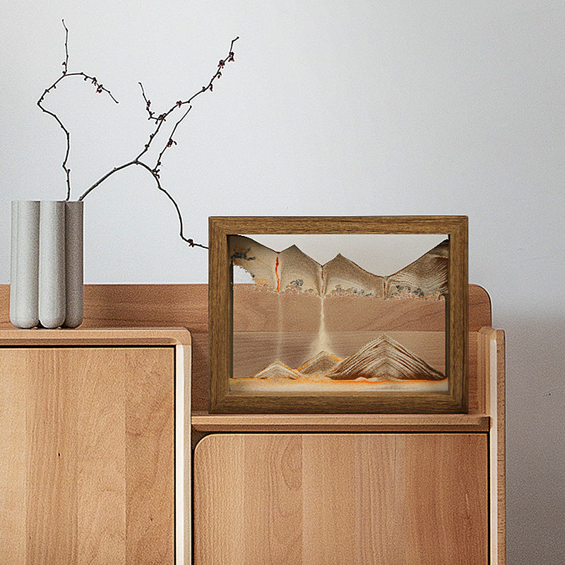 Artisan Crafted | 3D Rotating Sand Painting with Solid Wood Frame | Unique Wall Art for Home Decor and Relaxation