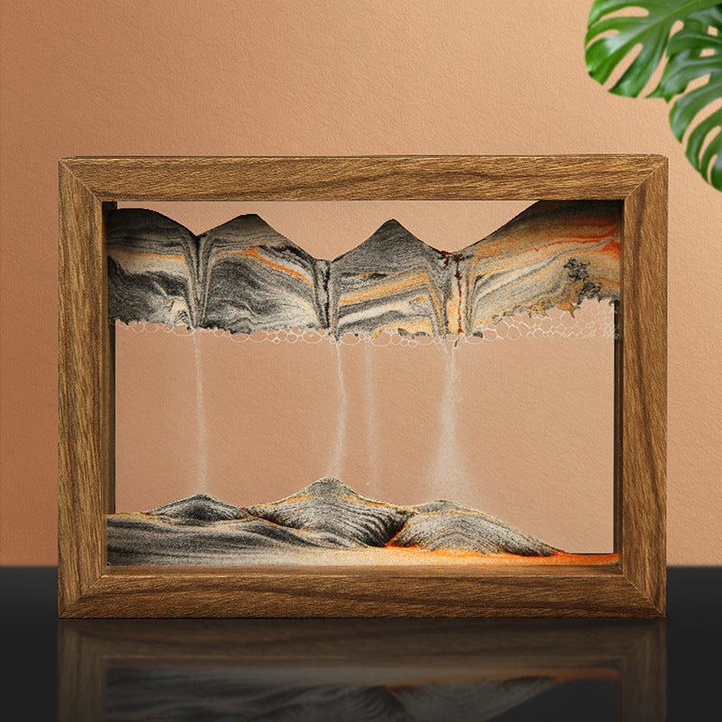Artisan Crafted | 3D Rotating Sand Painting with Solid Wood Frame | Unique Wall Art for Home Decor and Relaxation
