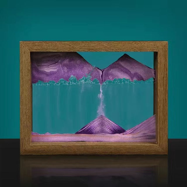Artisan Crafted | 3D Rotating Sand Painting with Solid Wood Frame | Unique Wall Art for Home Decor and Relaxation