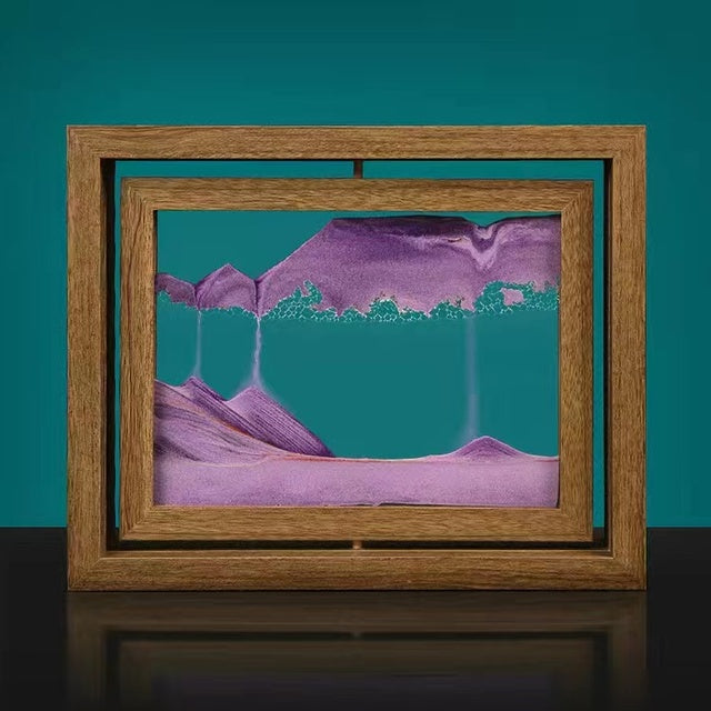 Artisan Crafted | 3D Rotating Sand Painting with Solid Wood Frame | Unique Wall Art for Home Decor and Relaxation