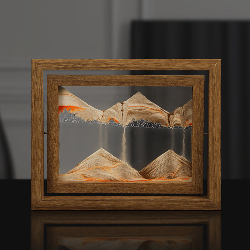 Artisan Crafted | 3D Rotating Sand Painting with Solid Wood Frame | Unique Wall Art for Home Decor and Relaxation