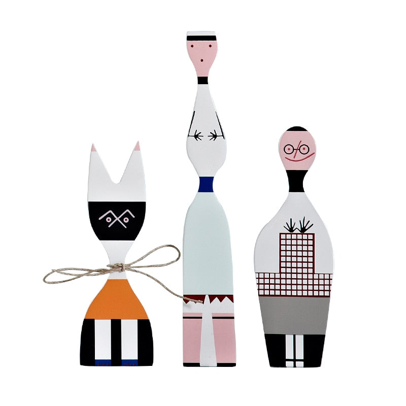 Artisan Wooden Figures | Handcrafted Decorative Accents for Festive Cheer | Unique MDF Wood Design for Versatile Home Decor