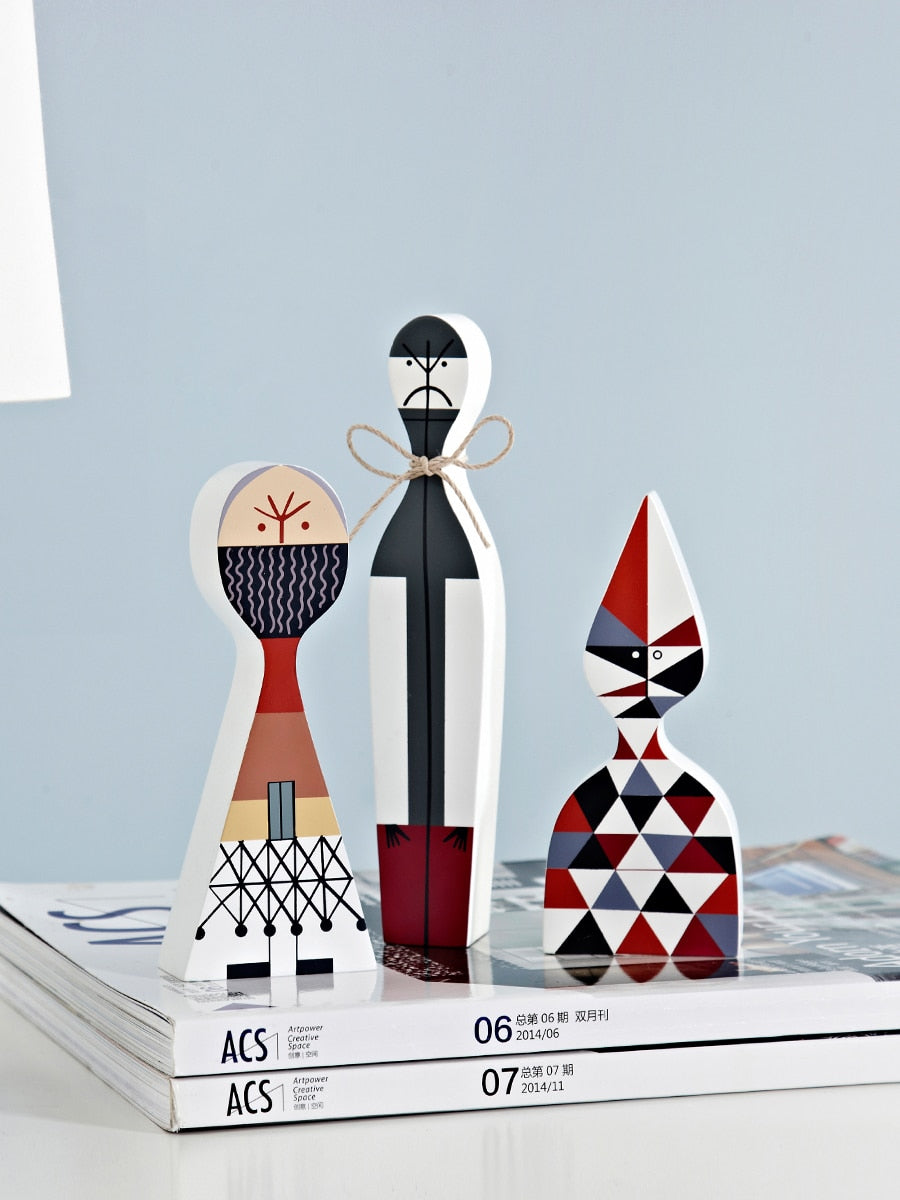 Artisan Wooden Figures | Handcrafted Decorative Accents for Festive Cheer | Unique MDF Wood Design for Versatile Home Decor