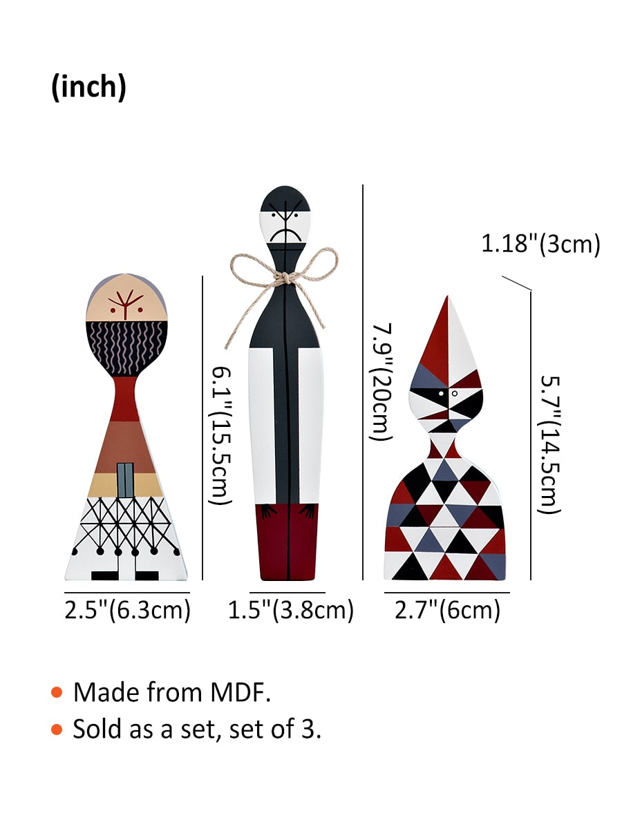 Artisan Wooden Figures | Handcrafted Decorative Accents for Festive Cheer | Unique MDF Wood Design for Versatile Home Decor