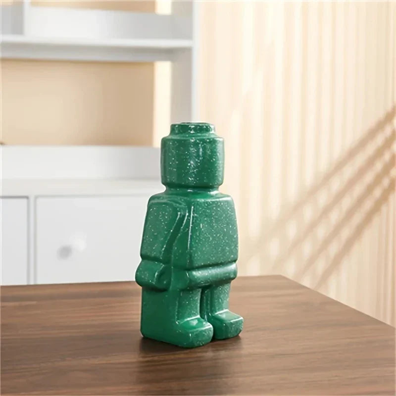 Ceramic Flower Pot with Modern Lego Design | Unique Indoor Plant Pot for Creative Home Decor