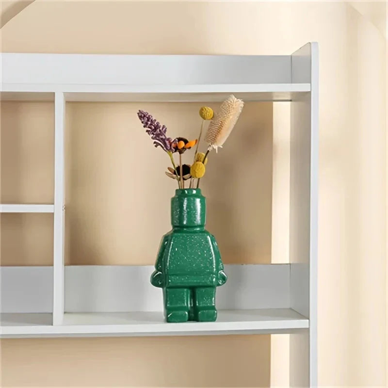 Ceramic Flower Pot with Modern Lego Design | Unique Indoor Plant Pot for Creative Home Decor
