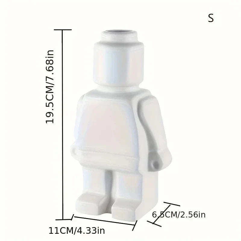 Ceramic Flower Pot with Modern Lego Design | Unique Indoor Plant Pot for Creative Home Decor