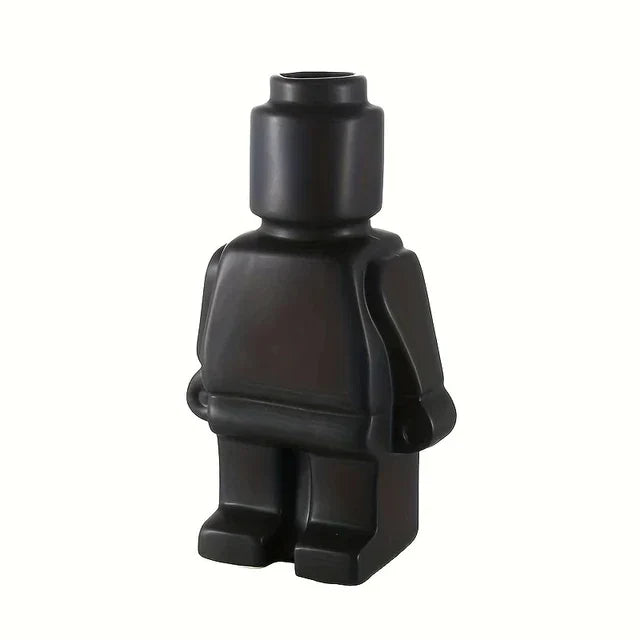 Ceramic Flower Pot with Modern Lego Design | Unique Indoor Plant Pot for Creative Home Decor