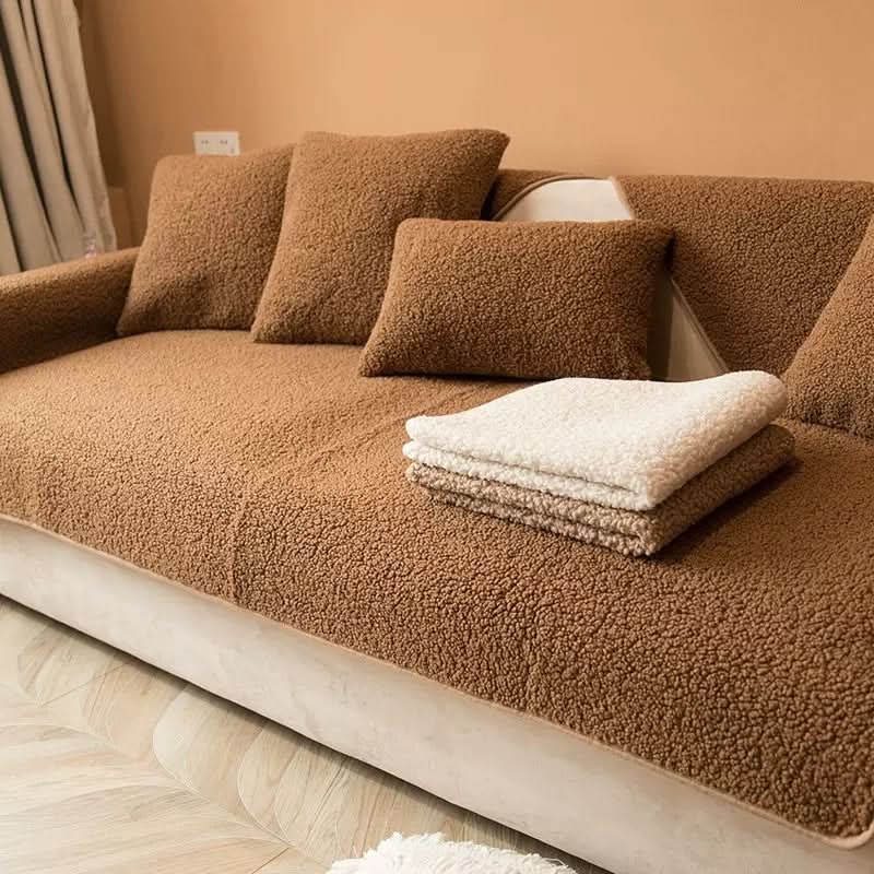 Cerise | Sofa Cover with Non-Slip Base & Soft Sherpa Fleece for Ultimate Comfort