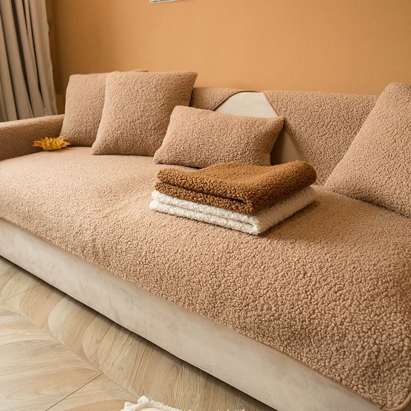 Cerise | Sofa Cover with Non-Slip Base & Soft Sherpa Fleece for Ultimate Comfort