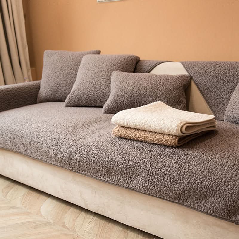 Cerise | Sofa Cover with Non-Slip Base & Soft Sherpa Fleece for Ultimate Comfort